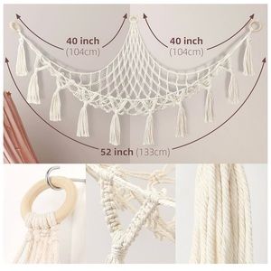Macrame stuffed toy hammock